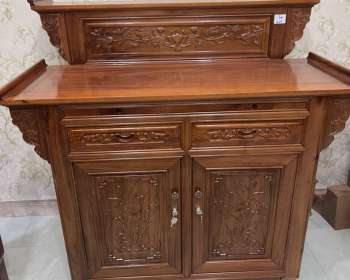 Bàn thờ gỗ tràm cỏ tủ bên dưới BT073